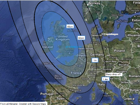 satellite footprint for spain